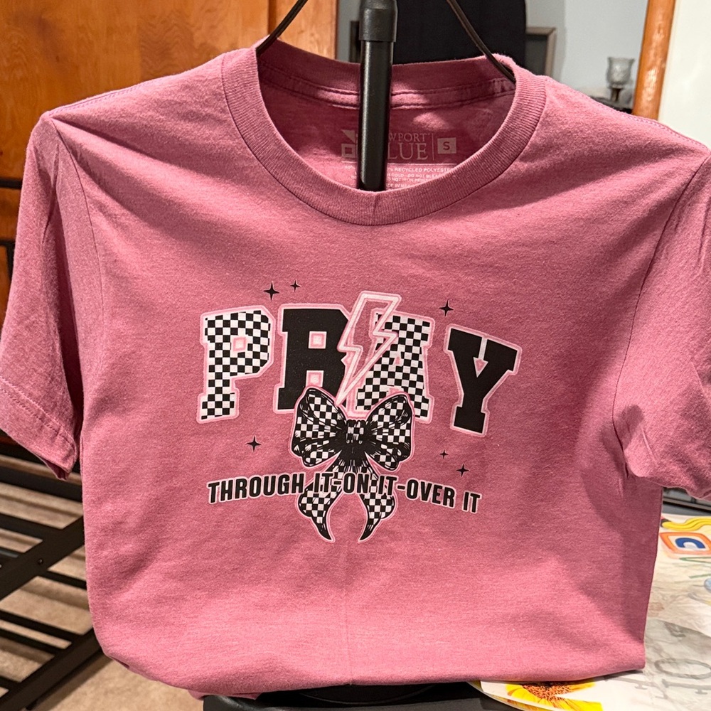 Pink 'PBNY' Graphic Tee  - Playful Bow Design